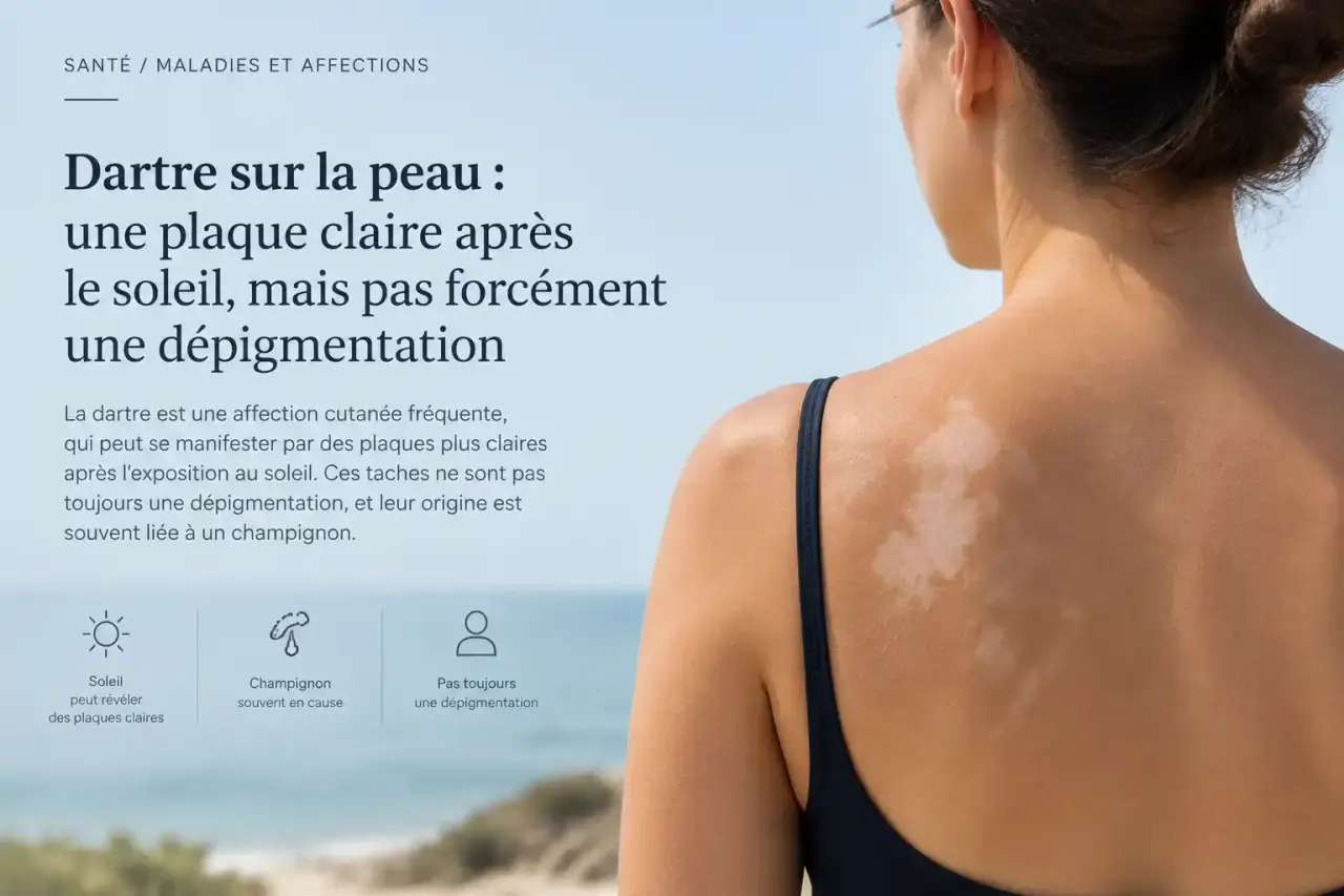 Dartre sur la peau : une plaque claire après le soleil, mais pas forcément une dépigmentation
