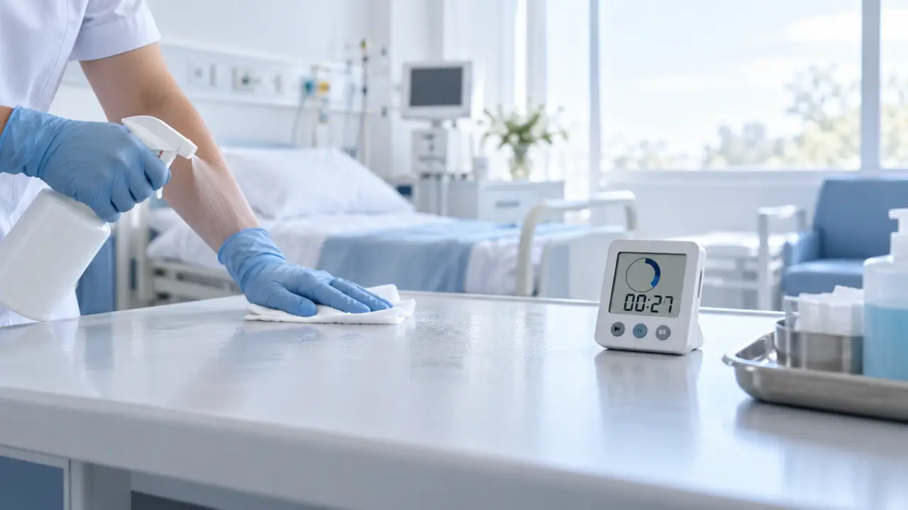 Désinfection médicale : le produit ne suffit pas, le temps de contact décide du résultat