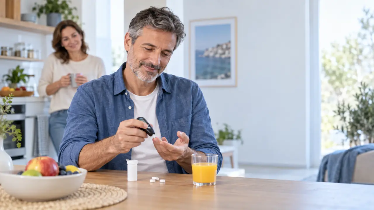 Médecin échangeant avec un patient au sujet de la surveillance de sa glycémie