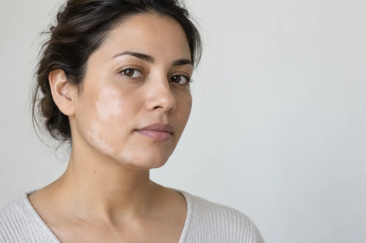 Tache blanche sur le visage : les signes qui orientent vers un vitiligo, une mycose ou une irritation