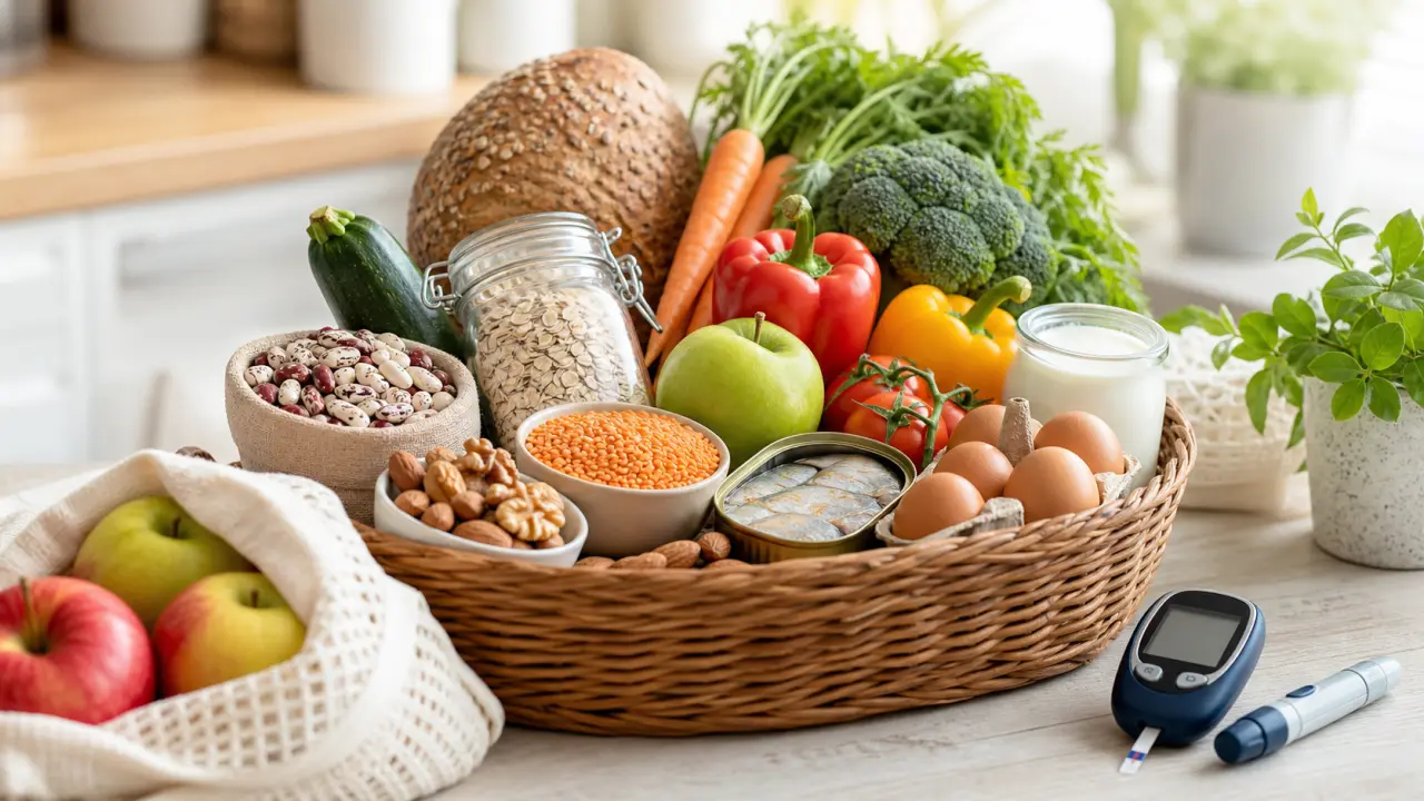 Consultation médicale bienveillante autour de l'alimentation et du diabète dans un cabinet moderne
