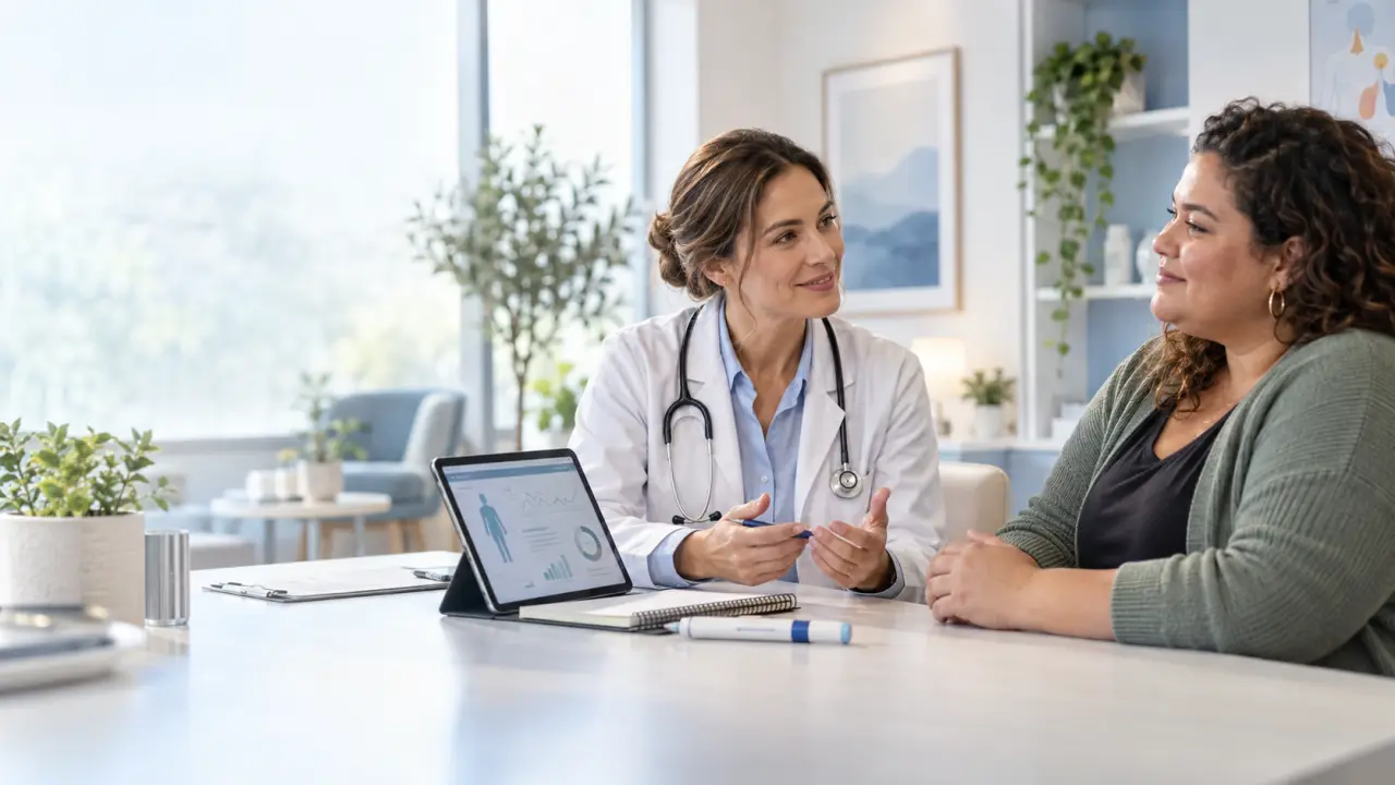 Médecin échangeant avec un patient au sujet de la prise en charge de l’obésité