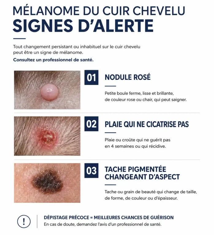 Signes d'alerte du mélanome du cuir chevelu et douleur cuir chevelu cancer