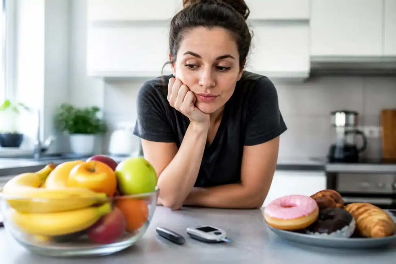 Médecin échangeant avec un patient diabétique au sujet de son alimentation dans un cabinet lumineux